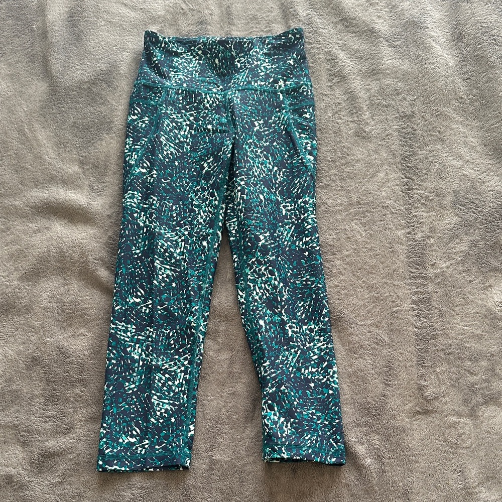 Old Navy Teal and White Patterned Kids' Leggings